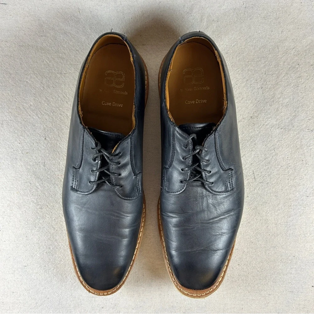Allen Edmonds Men’s 12 Navy Blue ‘Cove Drive’ Plain-Toe Oxfords